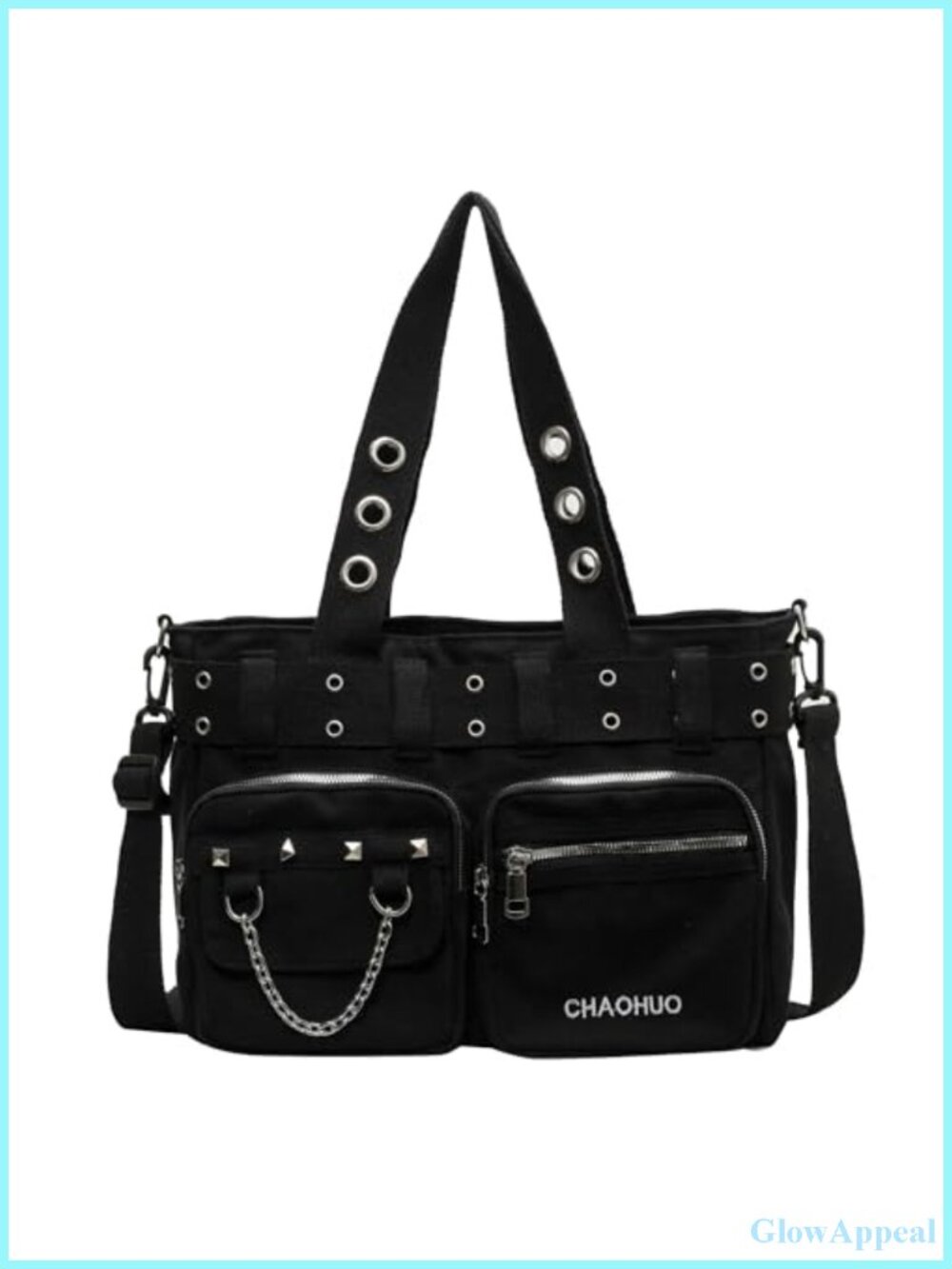 Gothic Y2K Canvas Tote Bag for Women Large Shoulder Handbag Office Travel